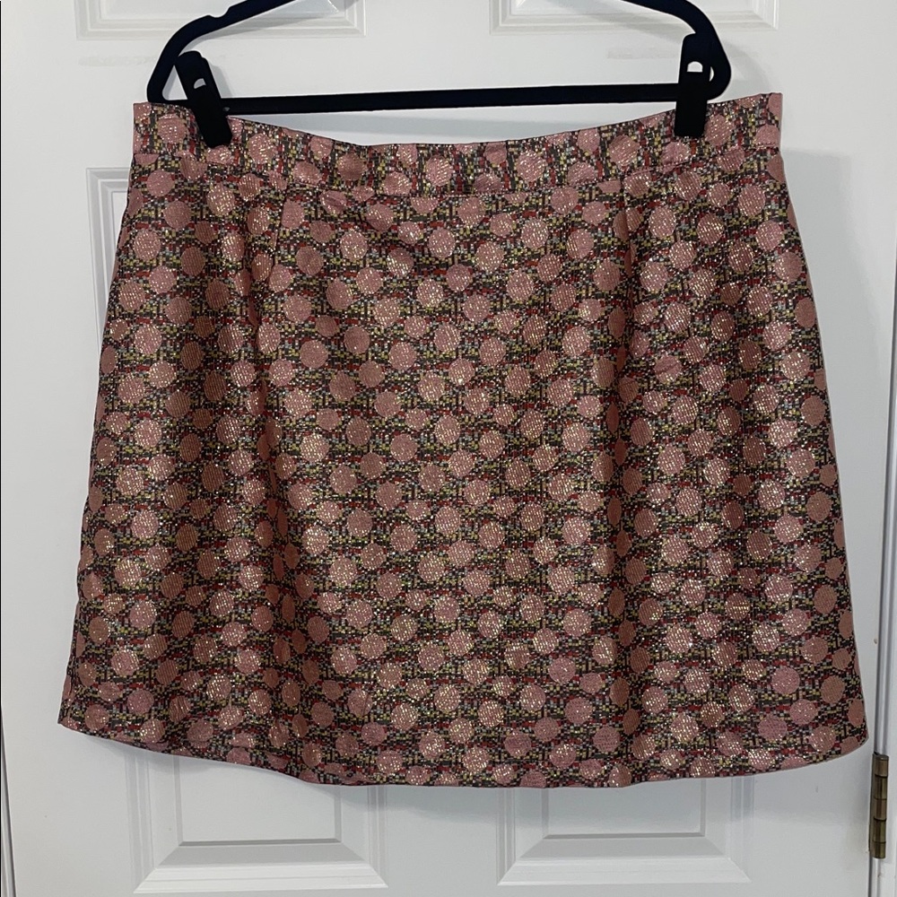 Modcloth 20 Glad You Came Pink Polka Dot Shimmering Print Mini Skirt - Picture 3 of 6